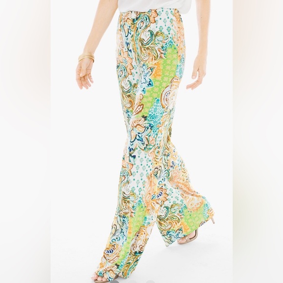 Chico’s Petite Yogi Print Palazzo Pants - Picture 1 of 6